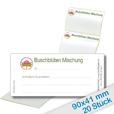 Bild 20er Pack Etiketten "Buschblüten Mischung"